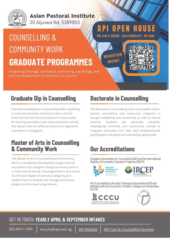 Asian Pastoral Institute Open House 2026, advertisement flyer page one