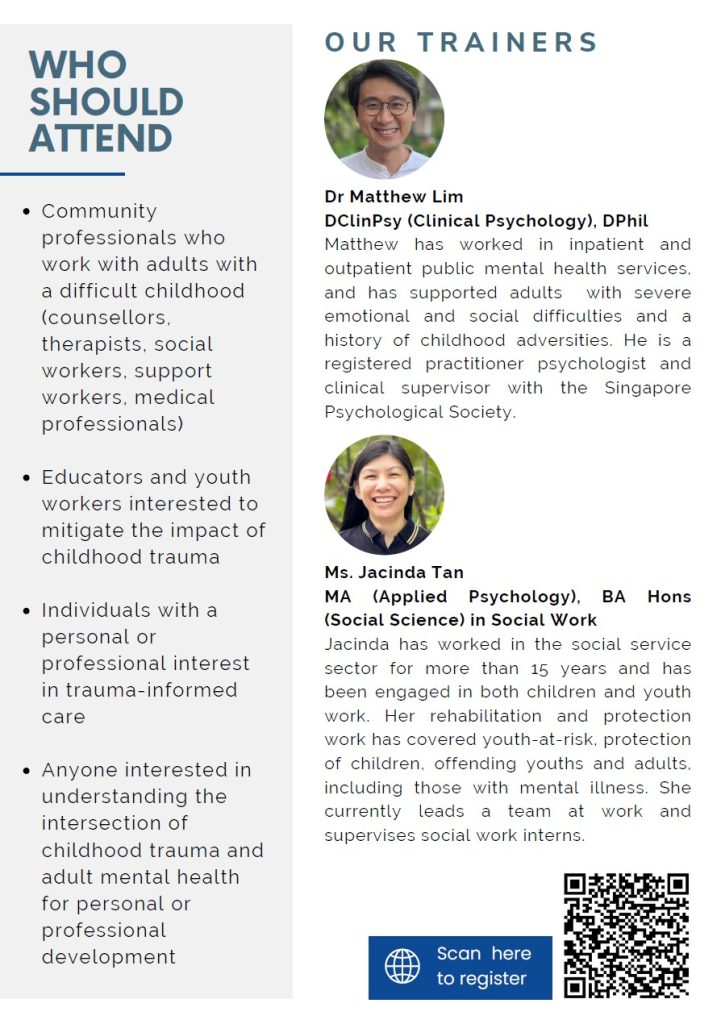 Long-Term Effects of Trauma: From Childhood to Adulthood, advertisement flyer page two