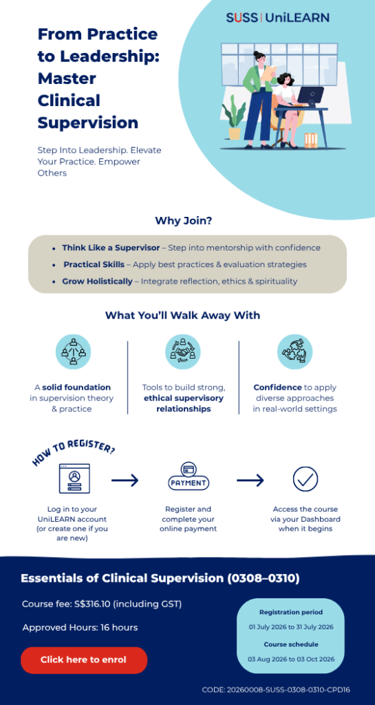 SUSS Essentials of Clinical Supervision, advertisement flyer